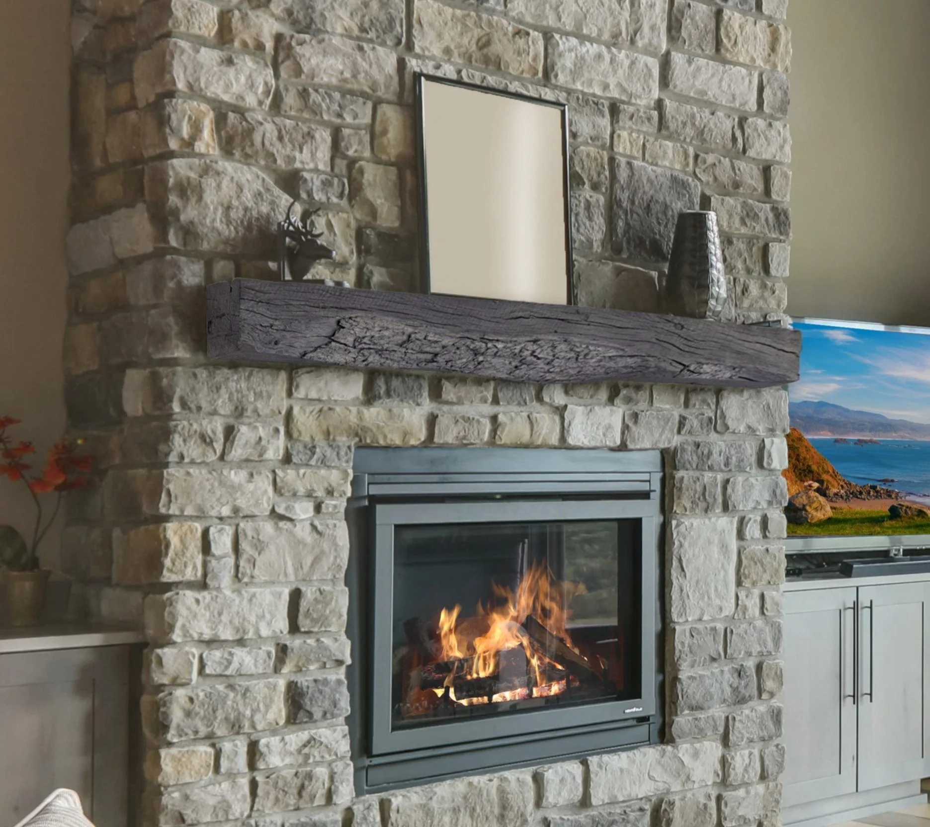 Rickhouse Rustic Mantel — Lexington Hearth